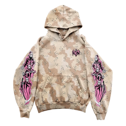 Three Reapers Fleece Hoodie - Faded Desert Camo