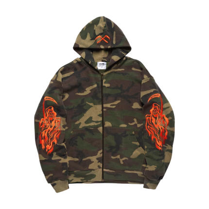 Serenity Reaper Thermal Lined Zip Up - Washed Woodland Camo