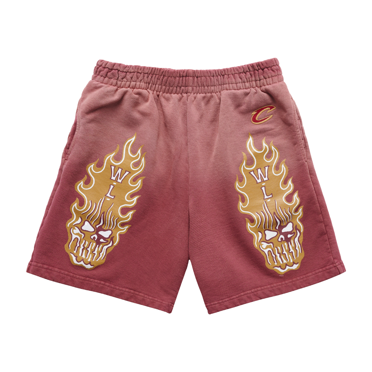 Warren Lotas Cleveland Cavaliers Flaming Skull Shorts Warren Lotas Cleveland Cavaliers Flaming Skull Shorts