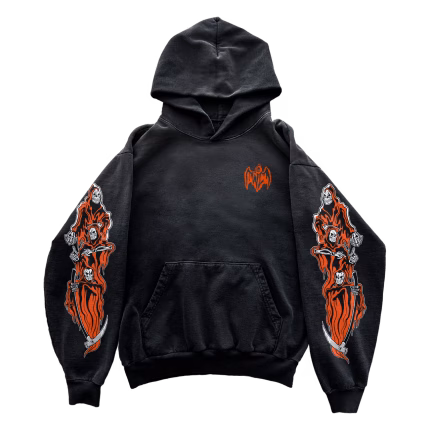 Three Reapers Hoodie - Black/Orange