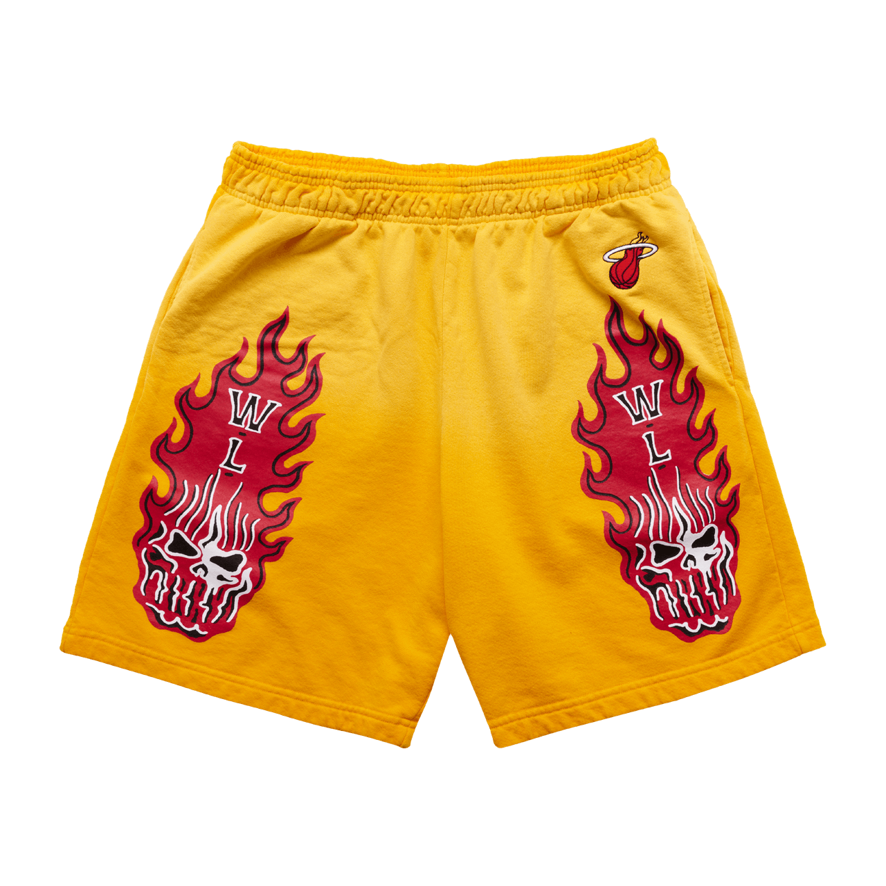 Warren Lotas Miami Heat Flaming Skull Shorts Warren Lotas Miami Heat Flaming Skull Shorts