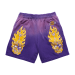 Warren Lotas Los Angeles Lakers Flaming Skull Shorts